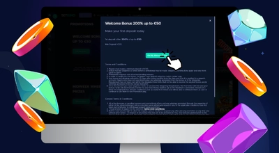 Laptop shows Betrino Casino welcome bonus information, cursor on button saying Get My Welcome Bonus. Viewers of this file can see comments and suggestions.