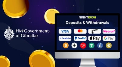 Screen featuring an overview of payment and withdrawal methods for Gibraltar online casinos.