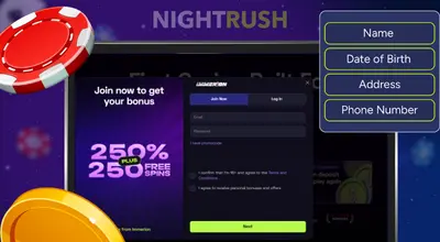 Immerion Casino registration screen