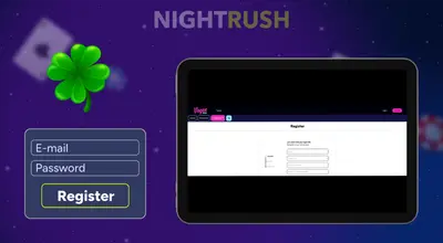 Tablet screen displaying a Login page for Vegas Wins Casino.