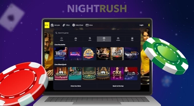 Laptop screen displaying the Justin Casino game lobby.