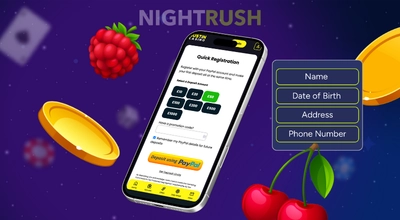 Smartphone displaying Justin Casino registration details.