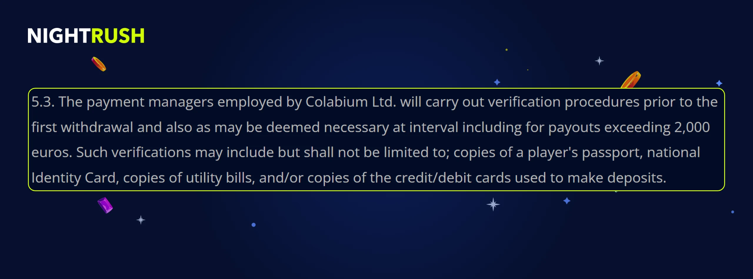 A callout box highlights section 5.3, the Nightrush logo, and the MrBit logo.