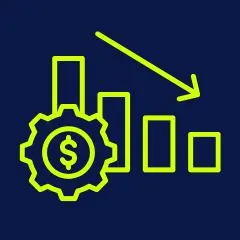 Icon representing low transaction costs.