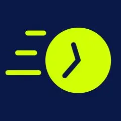 Icon representing fast transaction speed.