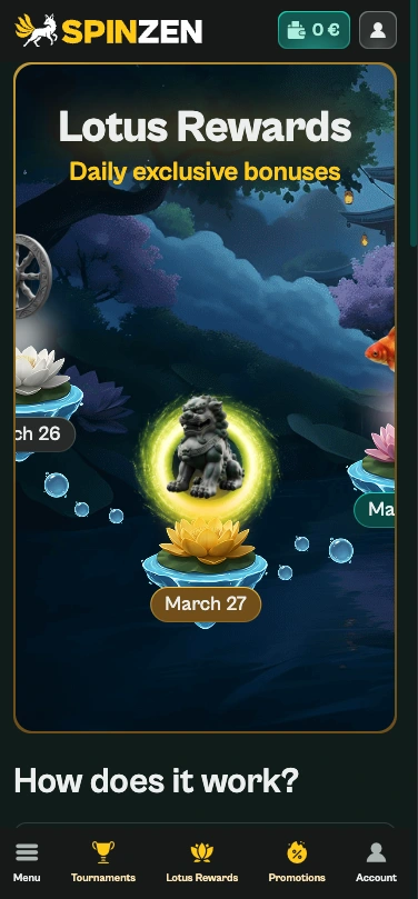 Spinzen casino bonus map screen