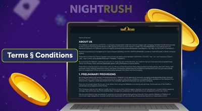 Laptop screen showing the Terms of Service page for Tomb Riches Casino.