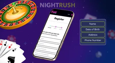 Smartpone screen displaying a Provide Your Details registration form for Vegas Wins Casino.