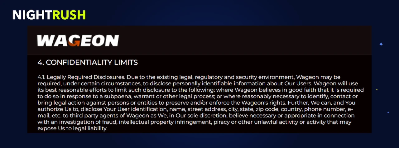 A callout box highlights a term at Wageon Casino.