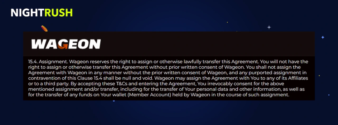 A callout box highlights the term 15.4 at Wageon Casino.