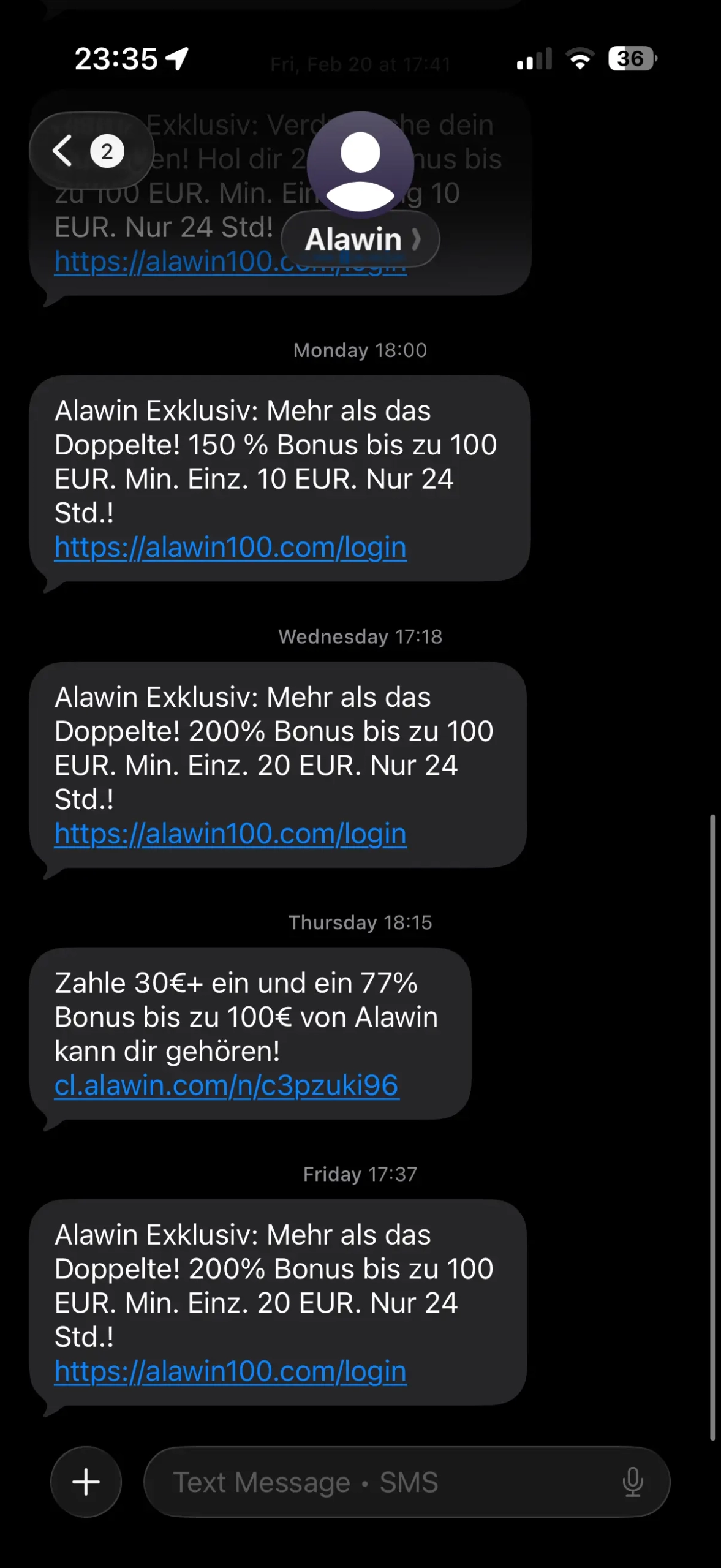 Alawin casino bonuses screen