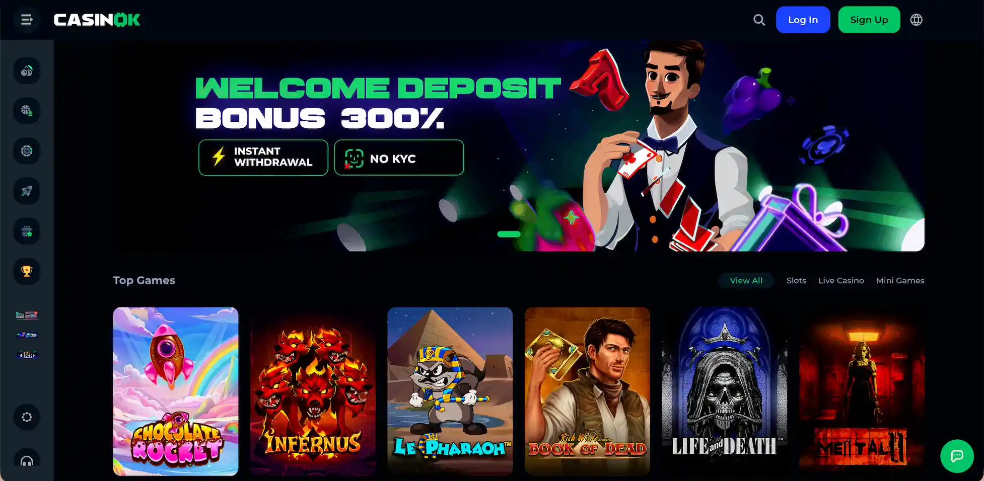 CasinOK Casino homepage.