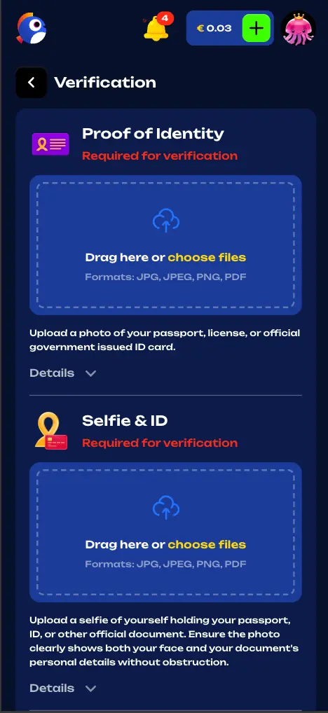 Fugu casino verification page screen