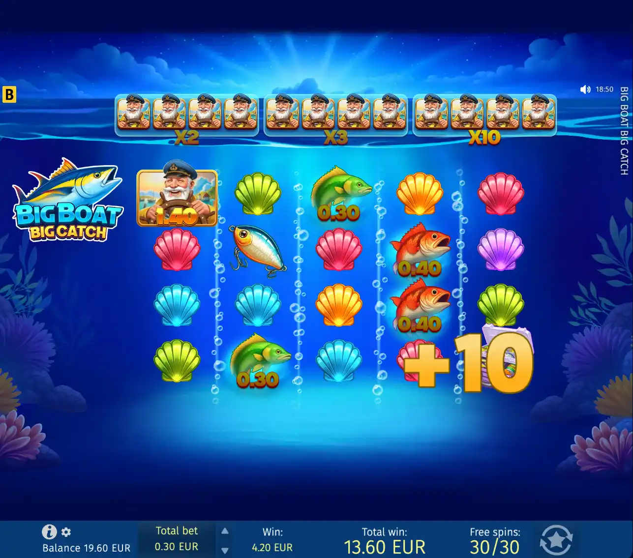 Fugu casino slot gameplay screen