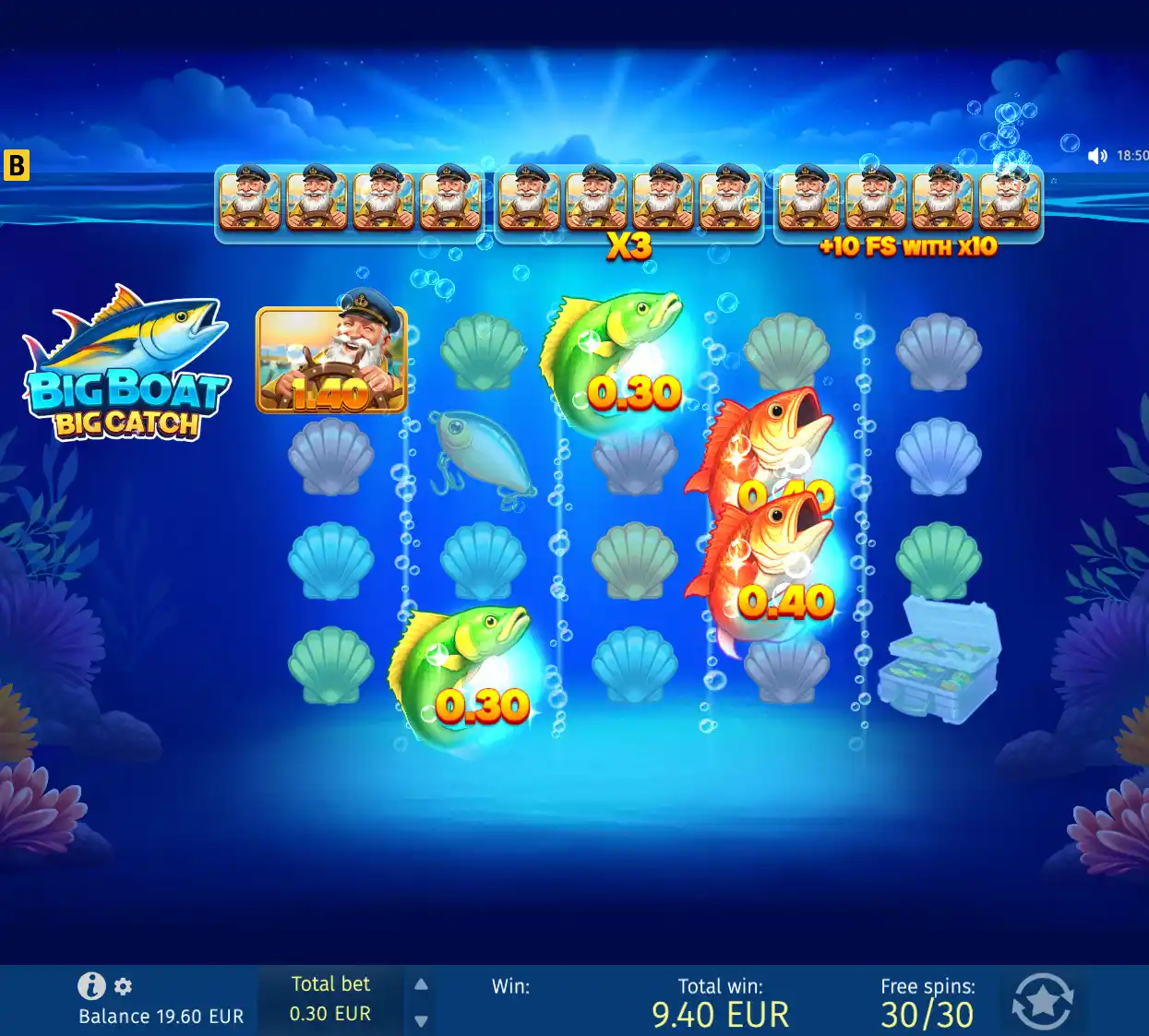 Fugu casino slot gameplay screen