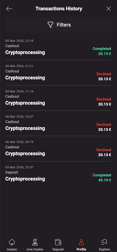 hollywin casino mobile transaction history