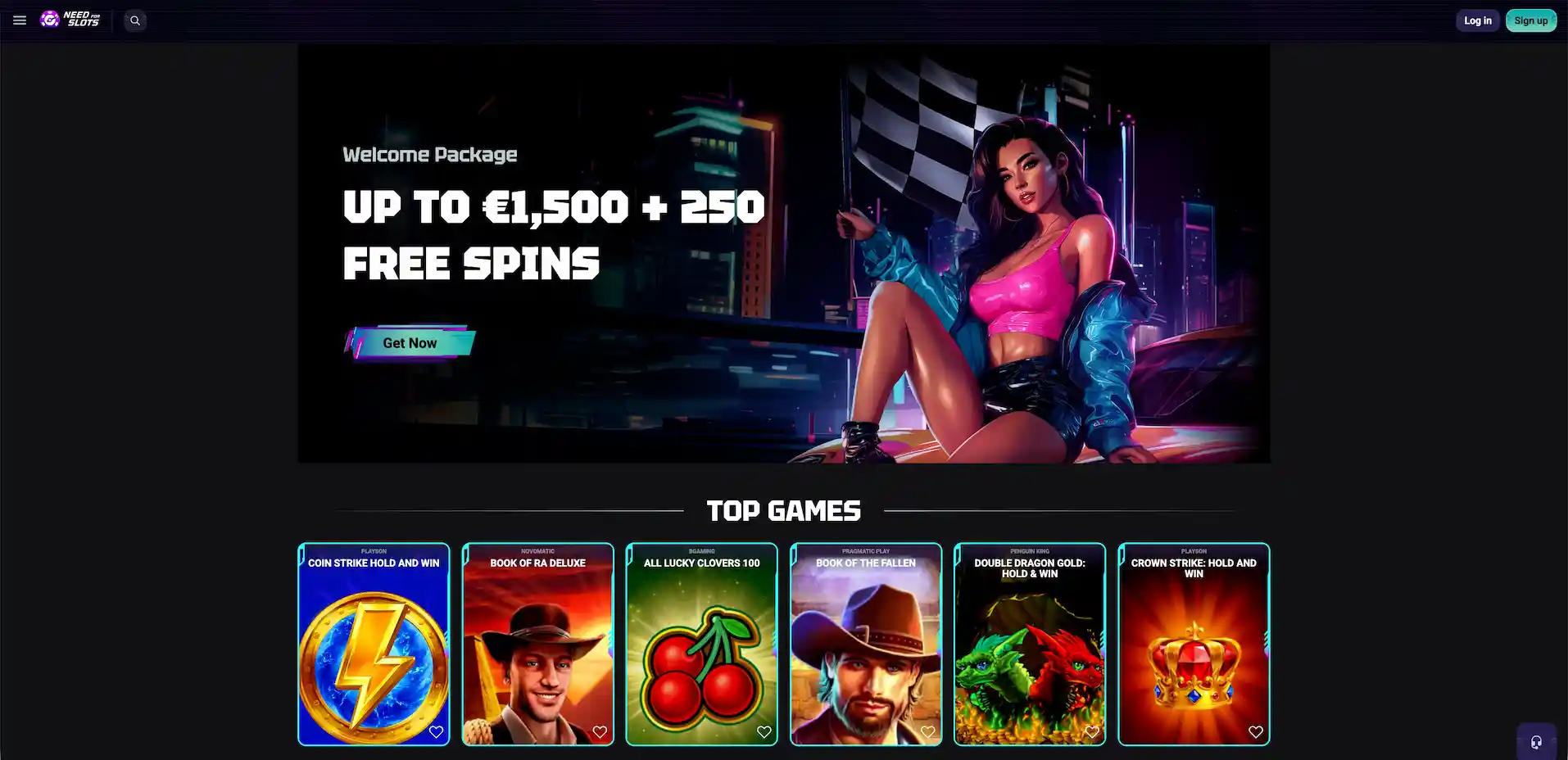 Needforslots Casino homepage.