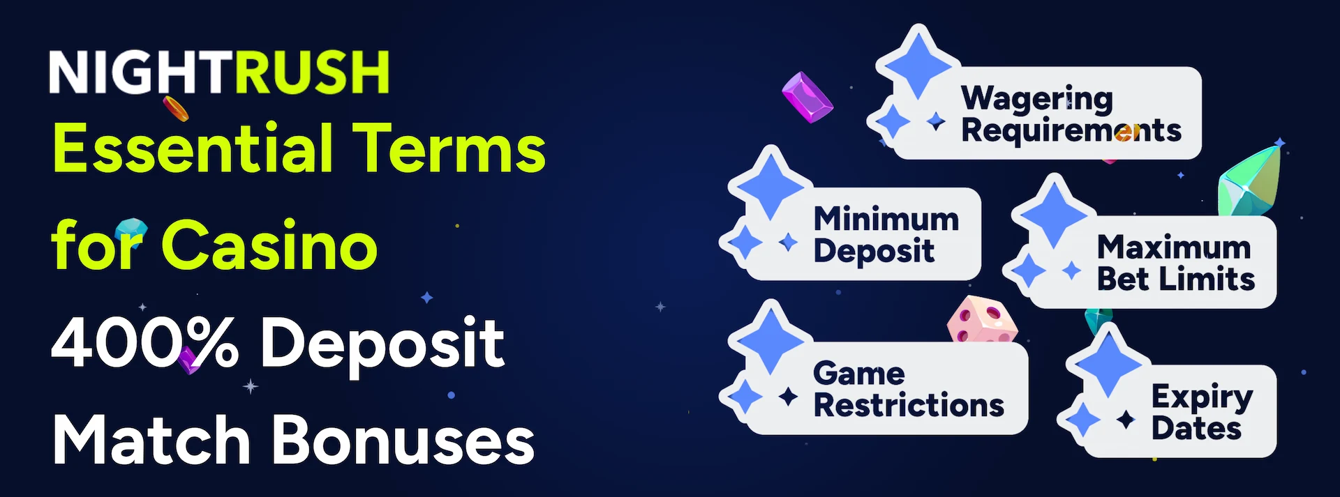 Essential terms for 400% casino bonuses.