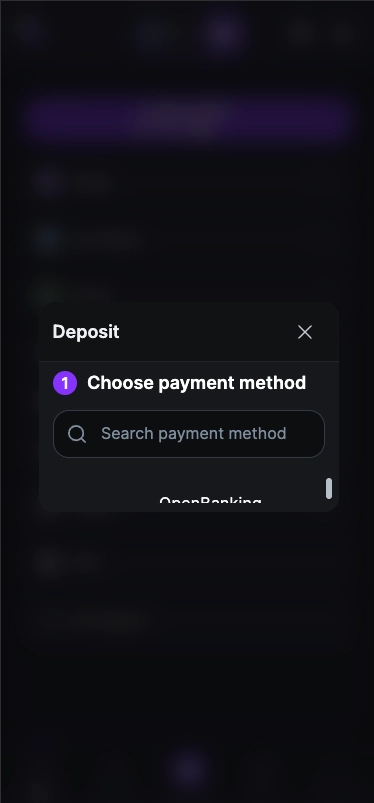 HiSpin casino deposit methods screen