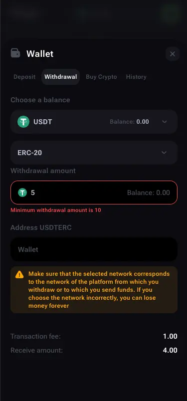 Vega.bet Casino Mobile Crypto Withdrawal