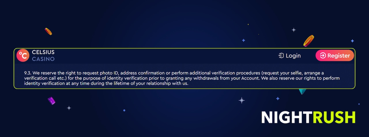 A callout box shows section 9.13 at Celsius Casino.
