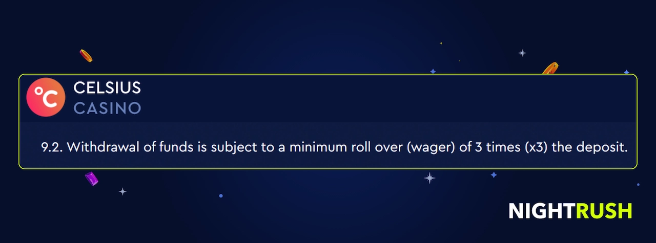 A callout box shows section 9.2 at Celsius Casino.