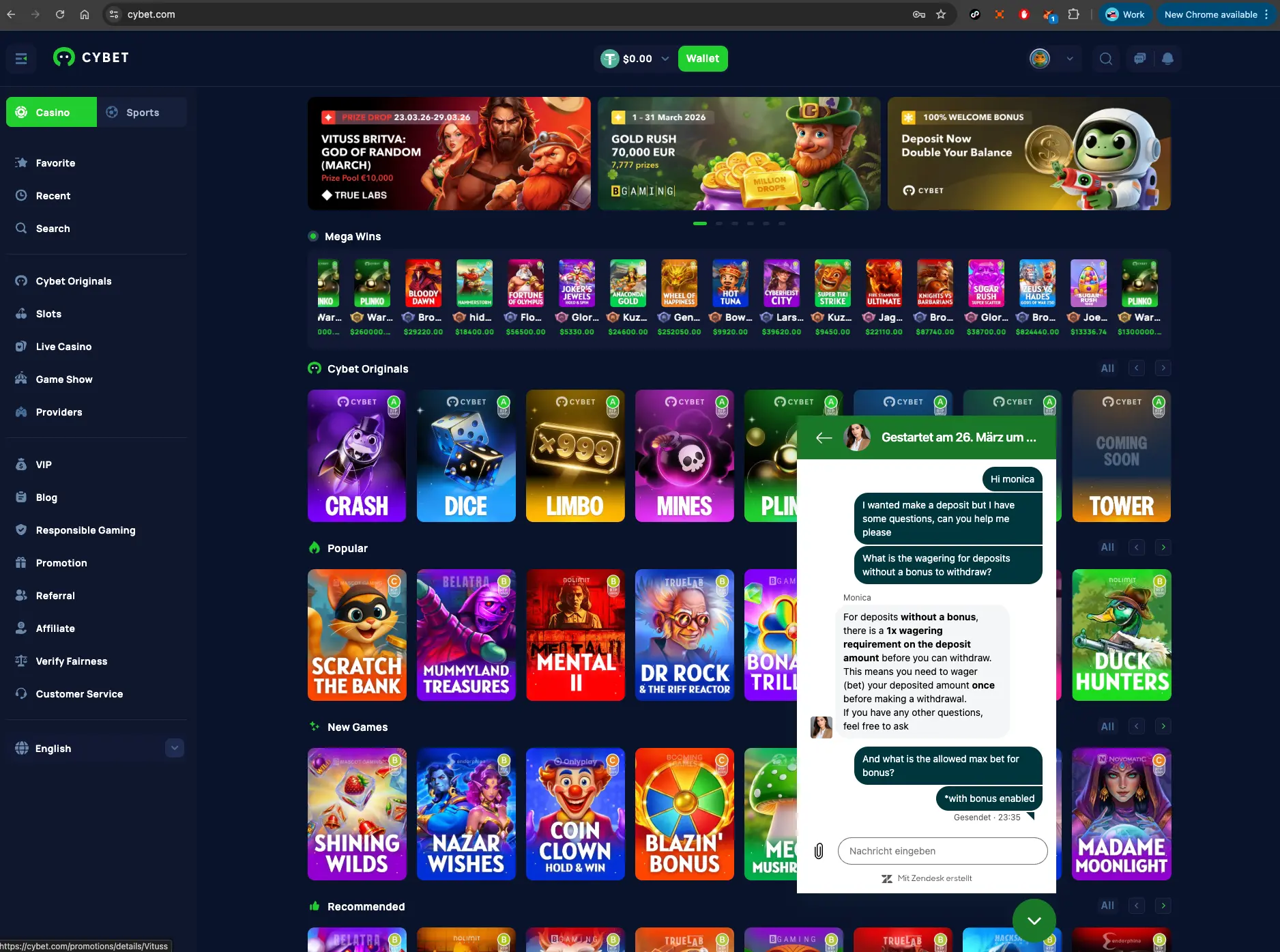 Cybet casino live chat about deposit wagering