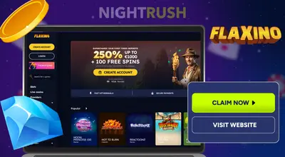 Flaxino Casino homepage screen
