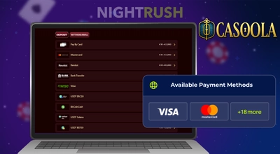 Casoola Casino payment methods