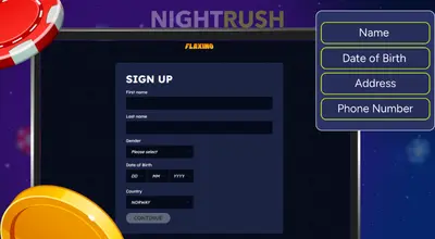 Flaxino Casino sign up page