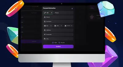 Laptop shows IgniBet Casino’s personal information form