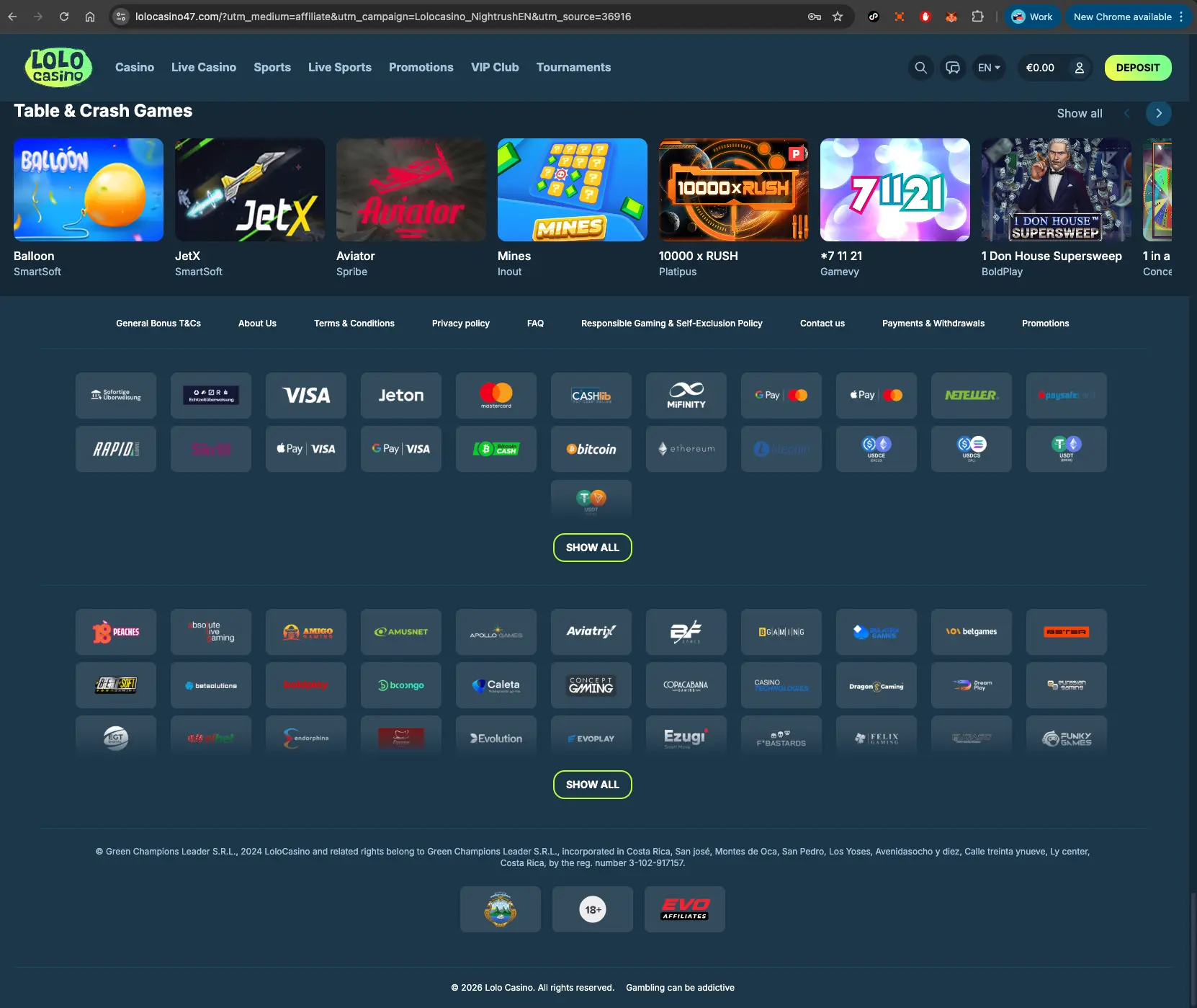 Lolo Casino Footer