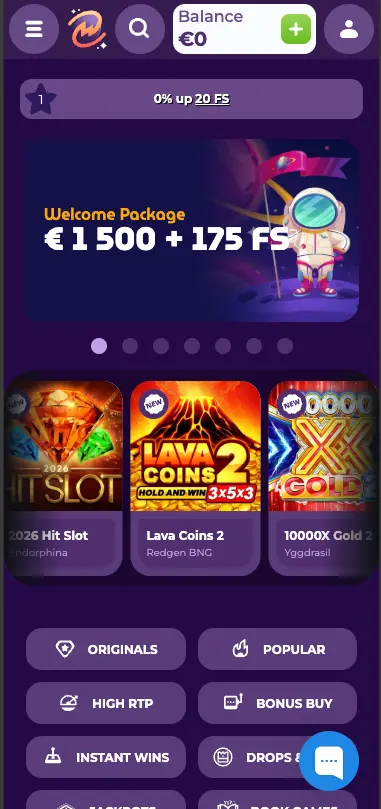 MilkyWay casino homepage