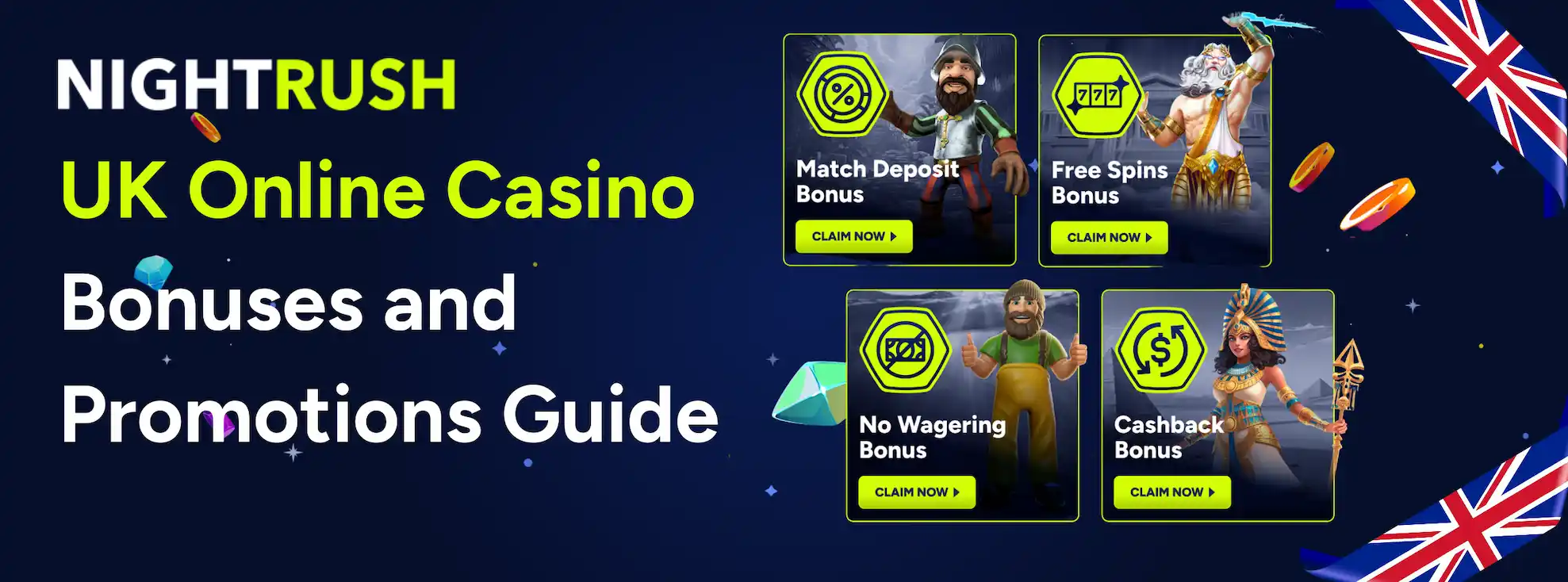 Banner with the text UK Online Casino Bonuses and Promotions Guide