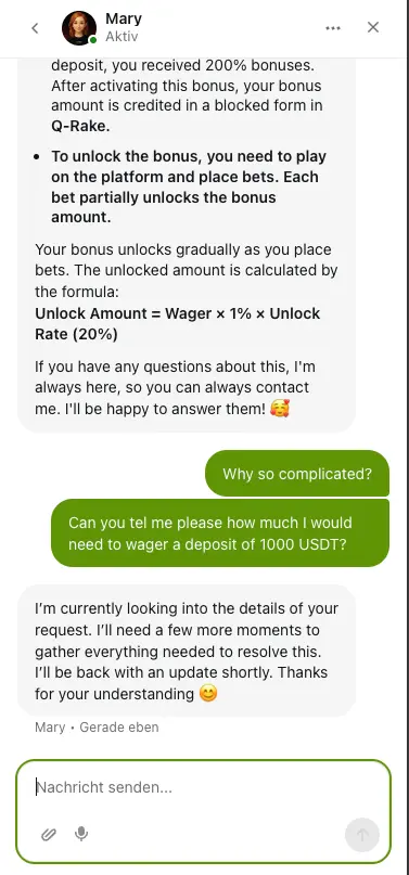 Qzino casino live chat about wagering