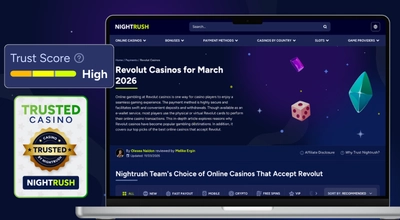 A graphic showing a Revolut logo alongside various casino bonus icons and currency symbols.