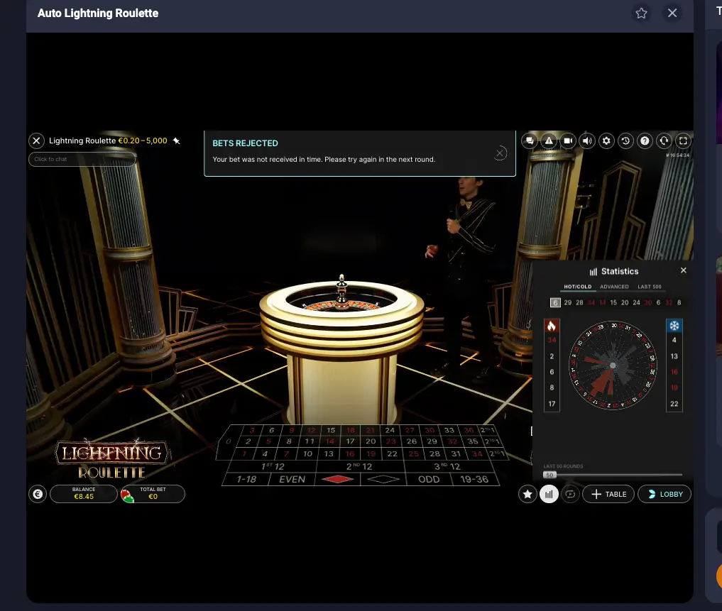 Vox Casino Auto Lightning Roulette