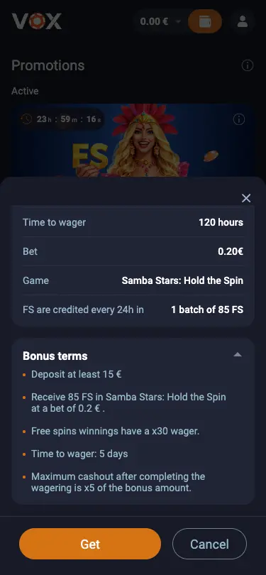 Vox Casino Mobile March Promotion İnformation