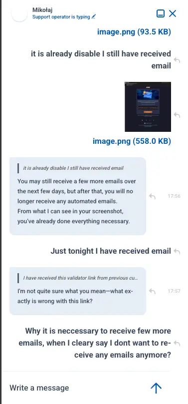 Vox Casino Mobile Notification Chat