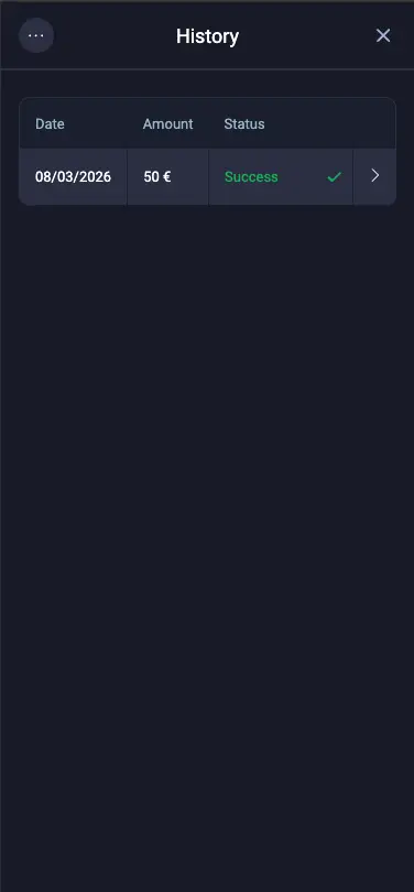Vox Casino Mobile Payment History