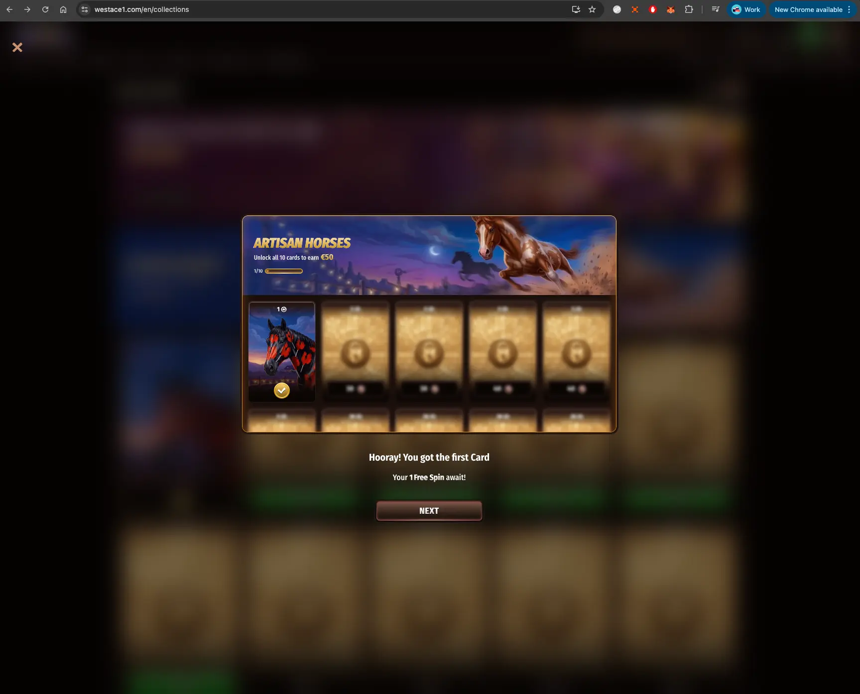 WestAce casino collections page