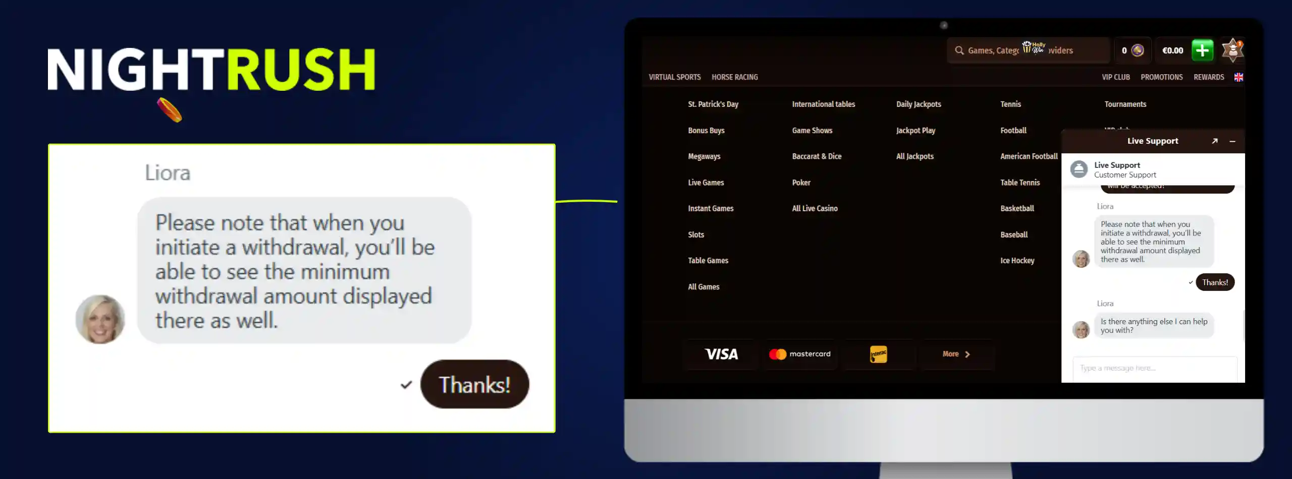 WestAce Casino live chat.