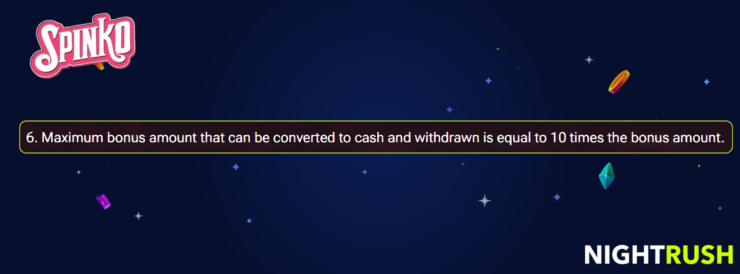 Spinko Casino maximum bonus rule