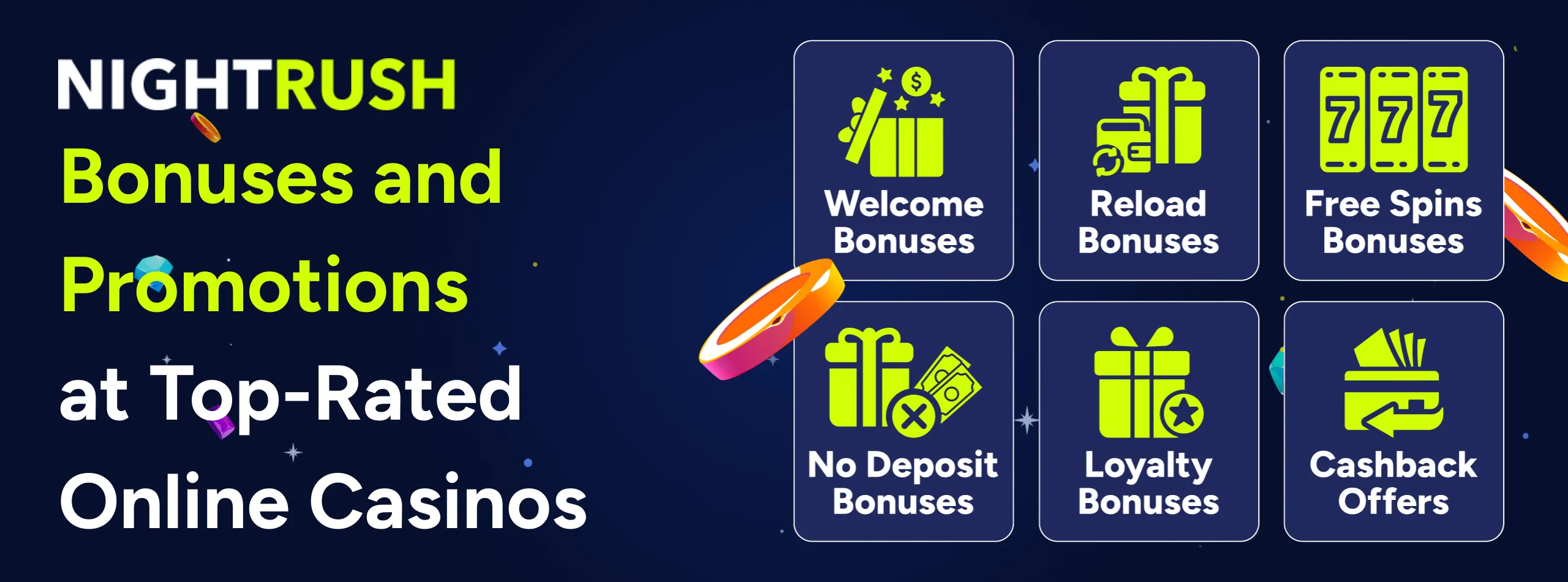 Online casino promotions welcome bonus free spins cashback no deposit rewards