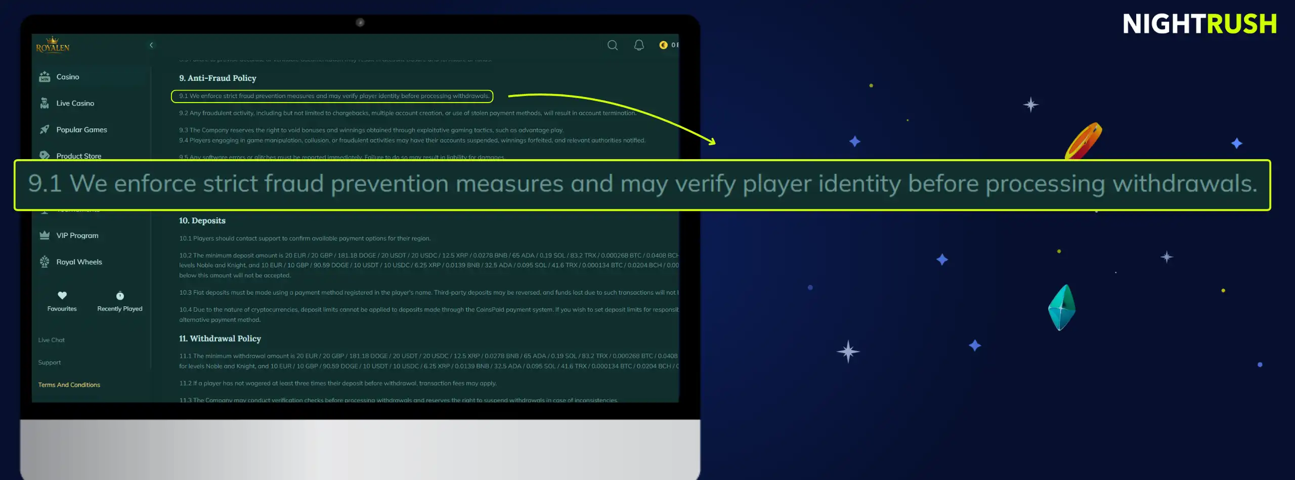 Anti-fraud policy: Identity verification may be required before processing withdrawals.
