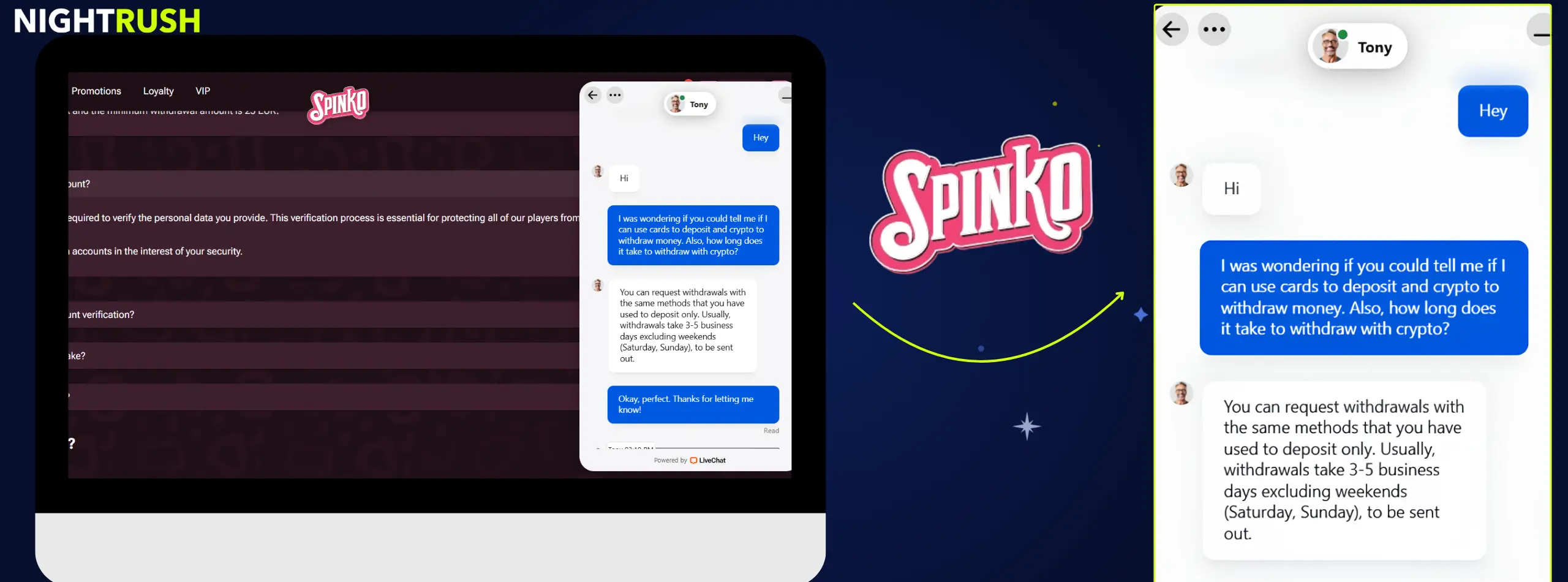 Spinko Casino live chat