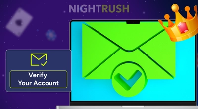 A laptop screen showing a large green envelope and checkmark for account verification.