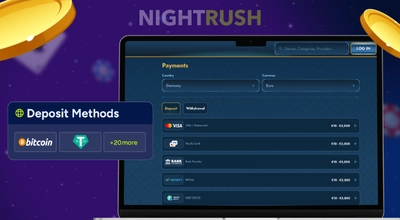 A laptop displaying the Casea Casino deposit page with various available payment options.