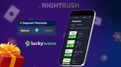 LuckyWave payment details on a phone.