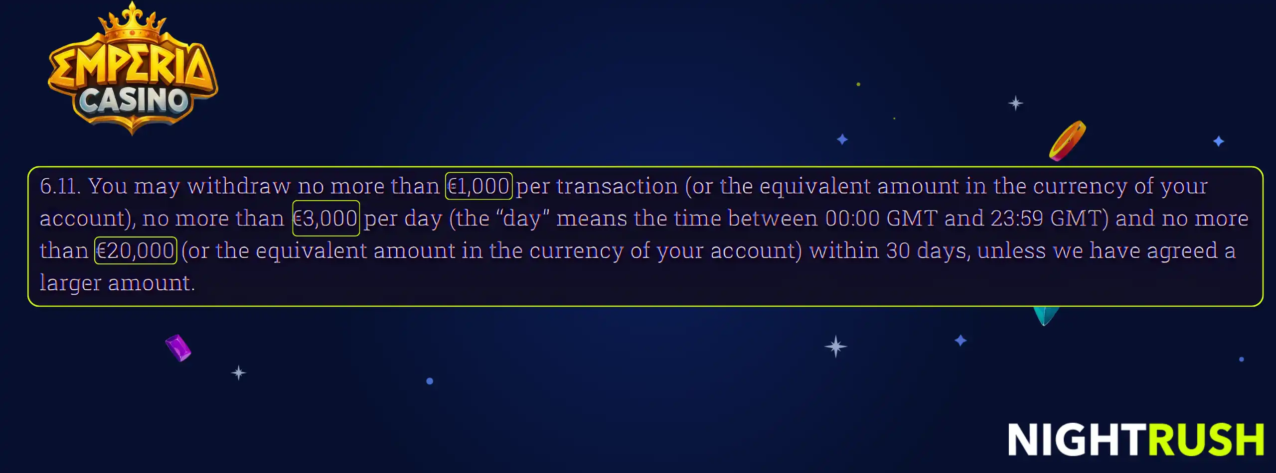 Emperia Casino withdrawal cap